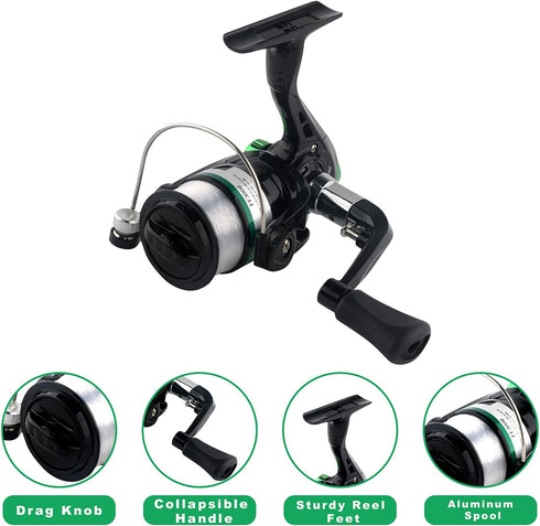 Telescopic Fishing Pole Reel Combo, Ultralight Fishing Rod Spinning Reel with Tackle Bag