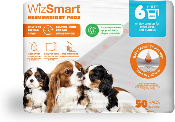 Wizsmart Heavyweight Dog Pads Absorbent, Leak-Proof Pet Training Pads with Stay Put
