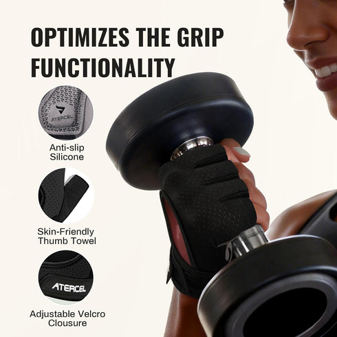 ATERCEL Weight Lifting Gloves Full Palm Protection, Workout Gloves for Gym, Cycling, Exercise, Climbing, Breathable