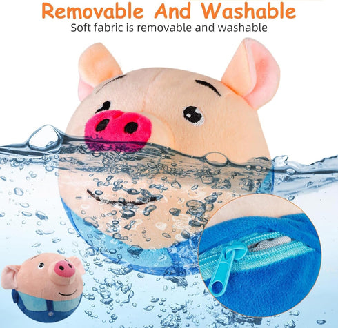 Active Moving Pet Plush Toy, Interactive Dog Toys, USB Rechargeable Washable Cartoon Pig Sound Electronic Dog Toy,
