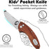 Kids Pocket Folding Knife with Safety Rounded Tip, Made Of Japanese Stainless Steel and Rosewood, Children’s First Folding Knife With Sharp Blade by ZLemma