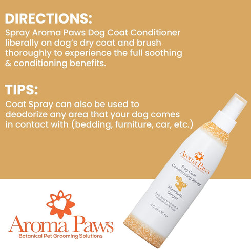 Scented Dog Coat Spray, Cleansing, Conditioning, Moisturizing, Toxin Free Ingredients, Aromatic Grooming Puppy Spray,