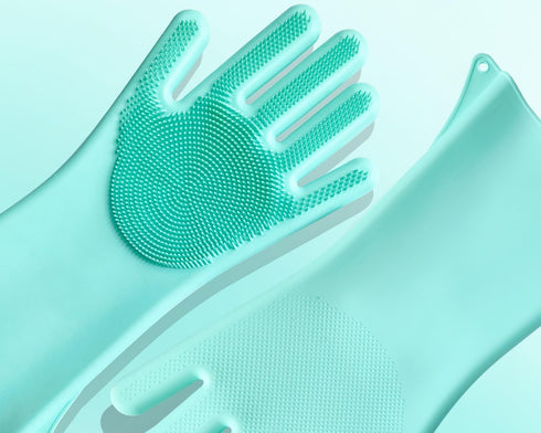 PnzongeMulti use silicone gloves for dogs, showers,pets cats hair removal, anti scratch massage products thickened set of 2