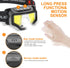 Headlamp Rechargeable, 2-Pack 1200 Lumen Super Bright with White Red LED, 12 Modes, Waterproof for Outdoor Activities