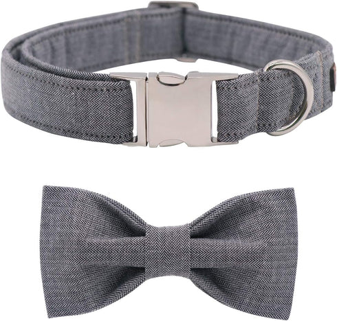 Lionet Paws Dog Collar with Bowtie - Durable Adjustable Collar for X-Small Dogs and Cats