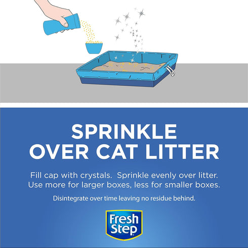 Fresh Step Cat Litter Crystals in Fresh Scent, Cat Litter Box Deodorizer, 15 Ounces (Pack of 3)