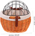 Sturdy Wicker Bike Basket Front Attached Resistant Hand-Woven Rattan Capacity Shopping and Pet Carrier Basket for Dogs