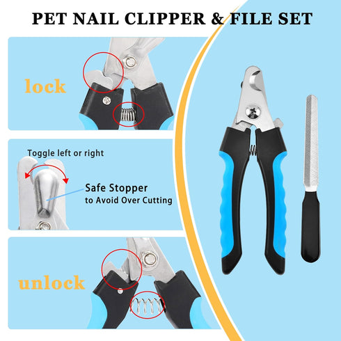 Generic 7PCS Dog Grooming Brush Kit for Shedding and Matted Fur, Self-Cleaning Slicker Brush with Undercoat Rake, Flea