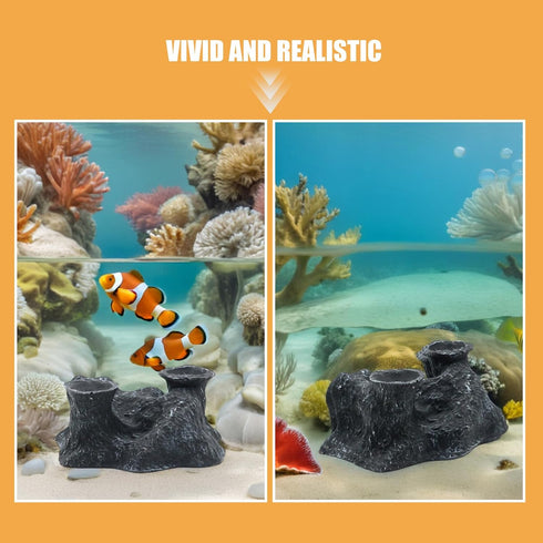 1pcs UPKOCH Aquarium Fish Hideout Cave Resin Rock Shelter Shrimp Breeding Tunnel Fish Tank Decoration Habitat Hiding