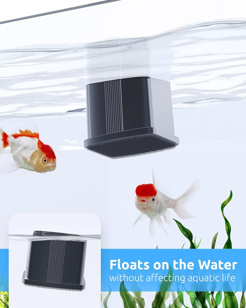 2-in-1 Aquarium Magnetic Cleaner with Digital Thermometer, Mini Magnetic Brush for Glass Fish Tank