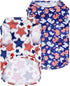 CuteBone 4th of July Dog Shirts 2-Pack, Soft Pet Clothes, Breathable Summer Vest for Small Puppy and Cat Apparel