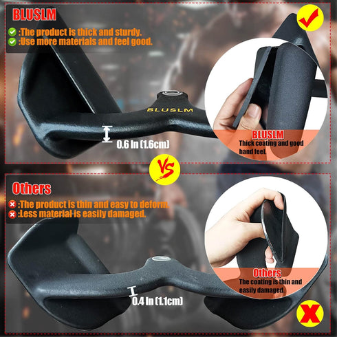 LAT Pull Down Bar for Cable Machine - T Bar V Bar Attachments for Strength Training, Back and Tricep