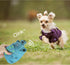 Andiker 8" Blue Dog Squeaky Toy, Durable Latex Chew Toy with Oinks Sound Squeaker for Dental Biting and Chasing