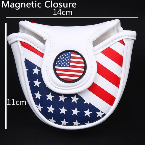 Stars & Stripes Golf Mallet Putter Head Cover Protector with Magnetic Closure