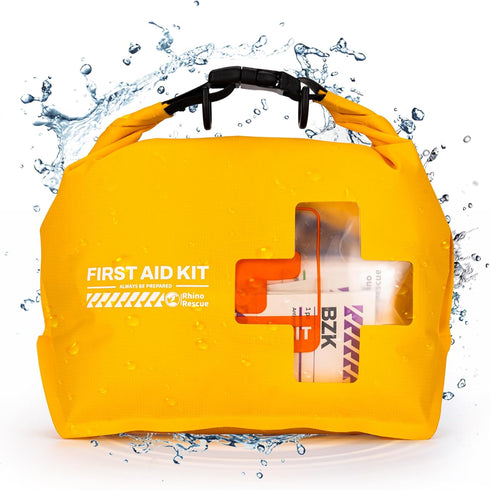 RHINO RESCUE Waterproof First Aid Kit, Lightweight Dry Bag for Outdoor Emergency Supplies, Yellow