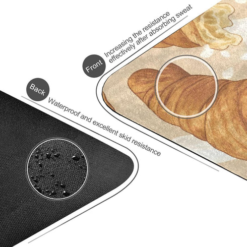 Bread Milk Yoga Mat for Home Workout Fitness Mat for Women Non Slip Exercise Mats with Storage Bag