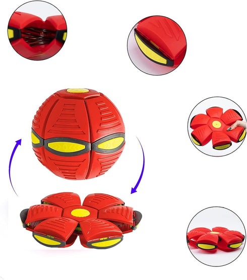 alfyng 2 Pack Pet Toys, Dog Flying Saucer Ball, Interactive Magic Ball for Outdoor Sports (Red + Blue)