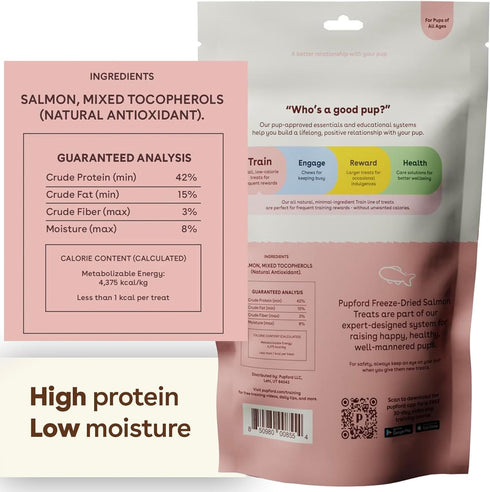 Pupford Freeze Dried Training Treats for Dogs & Puppies, 225+ Bites (Salmon, 2 oz)