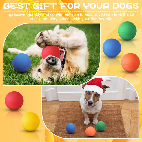 15 Pack 2.4 Inch Hiboom Natural Rubber Tennis Balls for Dogs Catching Pet Dog Balls for Fetch Training Interactive High