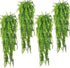 (4 Pack) PINVNBY Reptile Plants Hanging Fake Vines Boston Climbing Terrarium Plant with Suction Cup for Bearded Dragons