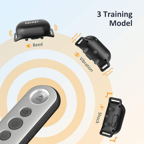 PATPET Dog Training Collar with Remote, Electric Shock Collar for Small Medium Large Dogs, 3 Adjustable Safe Modes,
