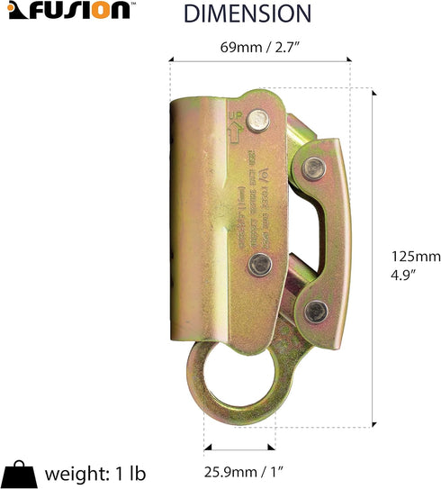 Fusion Climb Dual Rope Grab, Alloy Steel Safety Protection for Heavy Industry, Fall Protection, 25kN Compliant