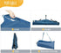 Folding Raised Dog Bed - Large Outdoor Elevated Dog Bed - Heavy Duty Cooling Dog Cot for Camping - Dark Blue