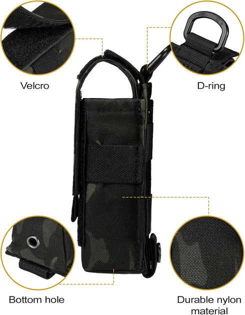 OneTigris Tactical Flashlight Holster, Molle Flashlight Pouch Holder for Belt, 1000D Cordura Nylon
