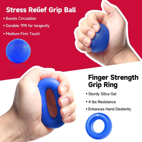 FitBeast Grip Strengthener Kit - 5 Pack Adjustable Resistance Forearm Hand Grips
