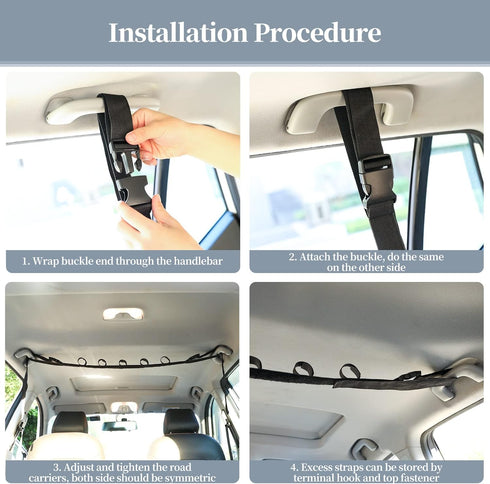 Vehicle Fishing Rod Holder, Heavy Duty Adjustable 5 Rod Capacity Storage Straps for Truck Car SUV Wagons Van