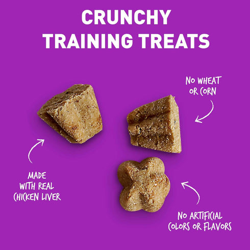 Cloud Star Tricky Trainers Crunchy Dog Training Treats 8 oz Pouch, Chicken Liver Flavor, Low Calorie