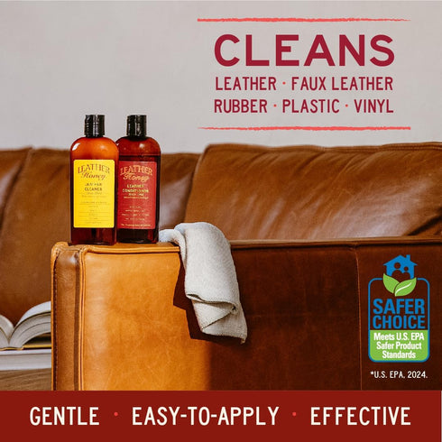 Leather Honey Leather Cleaner, Non-Toxic Leather Care, Deep Cleans Leather, Faux & Vinyl, Made in the USA