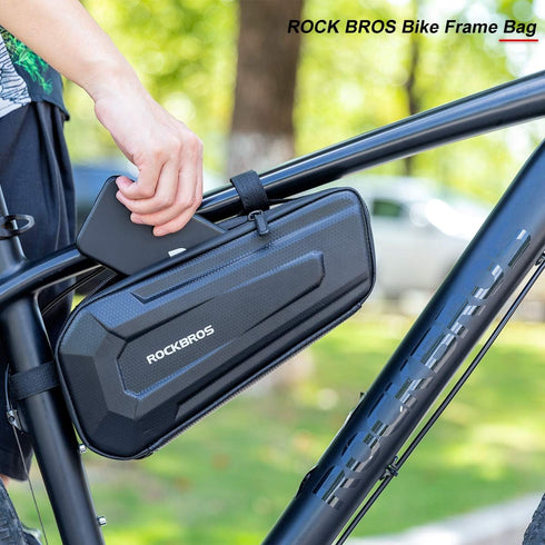 ROCKBROS Water-Resistant Bike Frame Bag, Triangle Storage Pouch for Mountain Road Bike Accessories