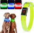 YFbrite Light Up Dog Collar, Full Adjustable Rechargeable LED Safety Glowing Collar for Night (Design 2-Green, Large)