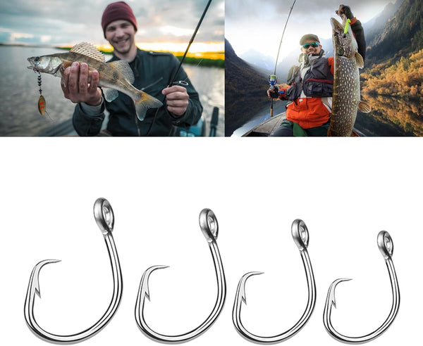 PASNMKvn 5Pcs Stainless Steel Circles Hook Big Game Fishing Hook Saltwaters Tunas Fishing Hook for Catfishes Bass Tunas