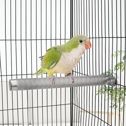 Hypeety Bird Parrot Perch Rod Stand for Conure Cockatiel Parakeet Cage Accessories, Stainless Steel, 11.79 x 0.98 inch