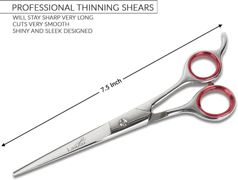 7.5” Straight Grooming Shears for Dogs and Cats with Storage Case, Sharp Pet Groomer Scissors, Premium Stainless Steel