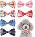 PAWCHIE Plaid Dog Bow Ties, 6 Pcs Cute Collar Attachment Accessories for Small Medium Large Dogs and Puppies