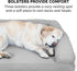 Furhaven Cooling Gel Dog Bed for Medium/Small Dogs - Removable Bolsters & Washable Cover, Up to 35 lbs, Silver Gray