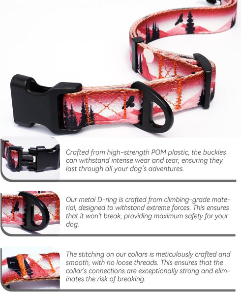 Dog Collar for Medium Dogs, High-end Crafted and Quality Daily Collar, Adjustable Length and Quick Release Buckle, One-of-a-kind Design, 12-16 inches