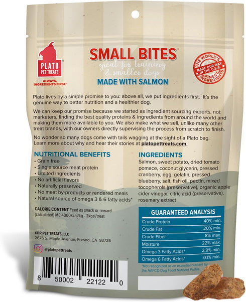 Plato Small Bites Salmon 2.5oz, Natural Dog Treats