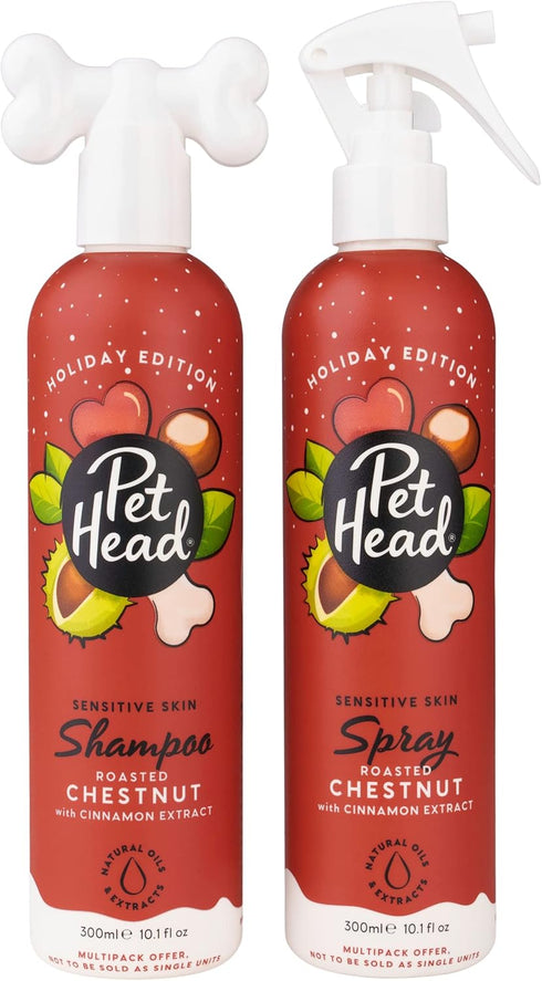 PET HEAD Holiday Edition Dog Shampoo and Spray Set, 10.1 fl. oz. Each, Gentle Formula for Puppies, Made in USA
