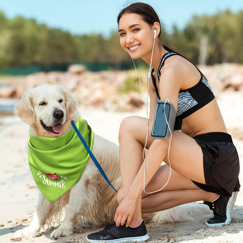 100 Summer Pcs Dog Bandana Bulk with Sayings Pet Triangle Scarf Bibs Washable Puppy Kerchief Adjustable Grooming