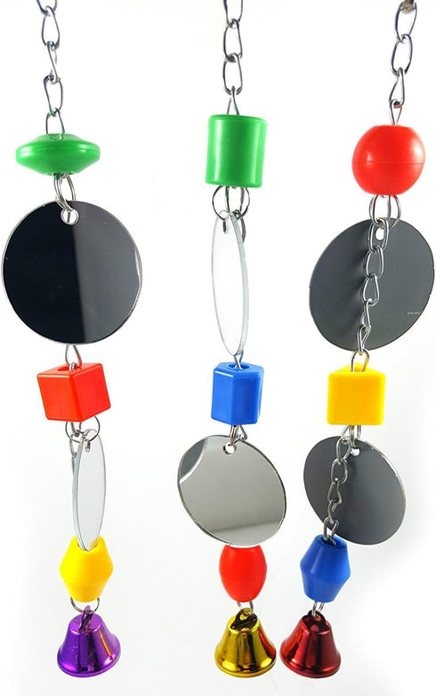 Hypeety Pet Bird Mirror with Bell, Interactive Toy for Parrots, Macaws, African Greys, Budgies, Cockatoos, Lovebirds