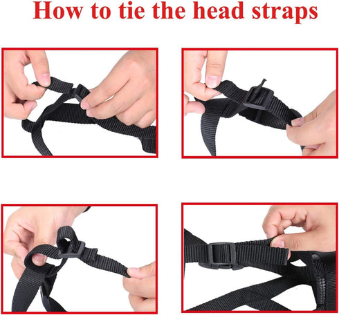 Head Strap Dog Muzzle Prevents Taking Off by Paws for Small, Medium and Large Dogs (XL/Red)