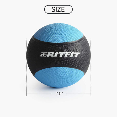 RitFit Weighted Medicine Ball - Non-Slip Rubber Shell & Dual Texture Grip - Workout Exercise Ball for Core Strength