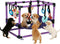 Bullro Purple Puppy Play Gym with 8 Hanging Toys, Dog Jungle Gym Indoor