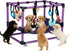 Bullro Purple Puppy Play Gym with 8 Hanging Toys, Dog Jungle Gym Indoor