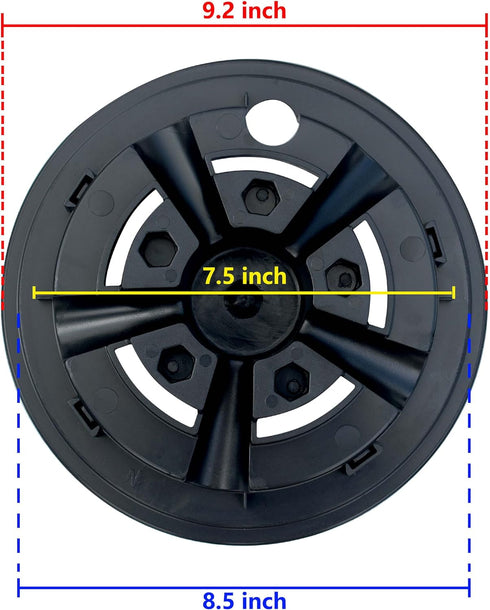 NOKINS Golf Cart SS Wheel Covers Hub Caps, Set of 4 for Most 8 Inch Golf Carts