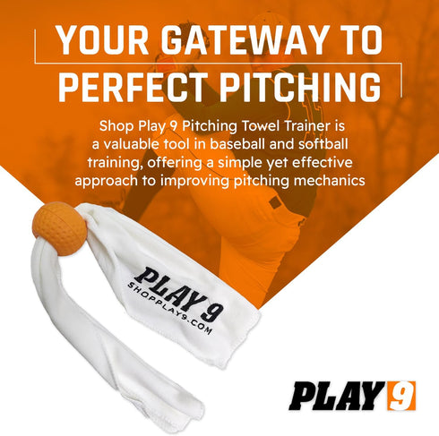 SHOP PLAY 9 Baseball Pitching Trainer - Unique Pitching Towel for All Ages & Skill Levels - Softball Throwing Device